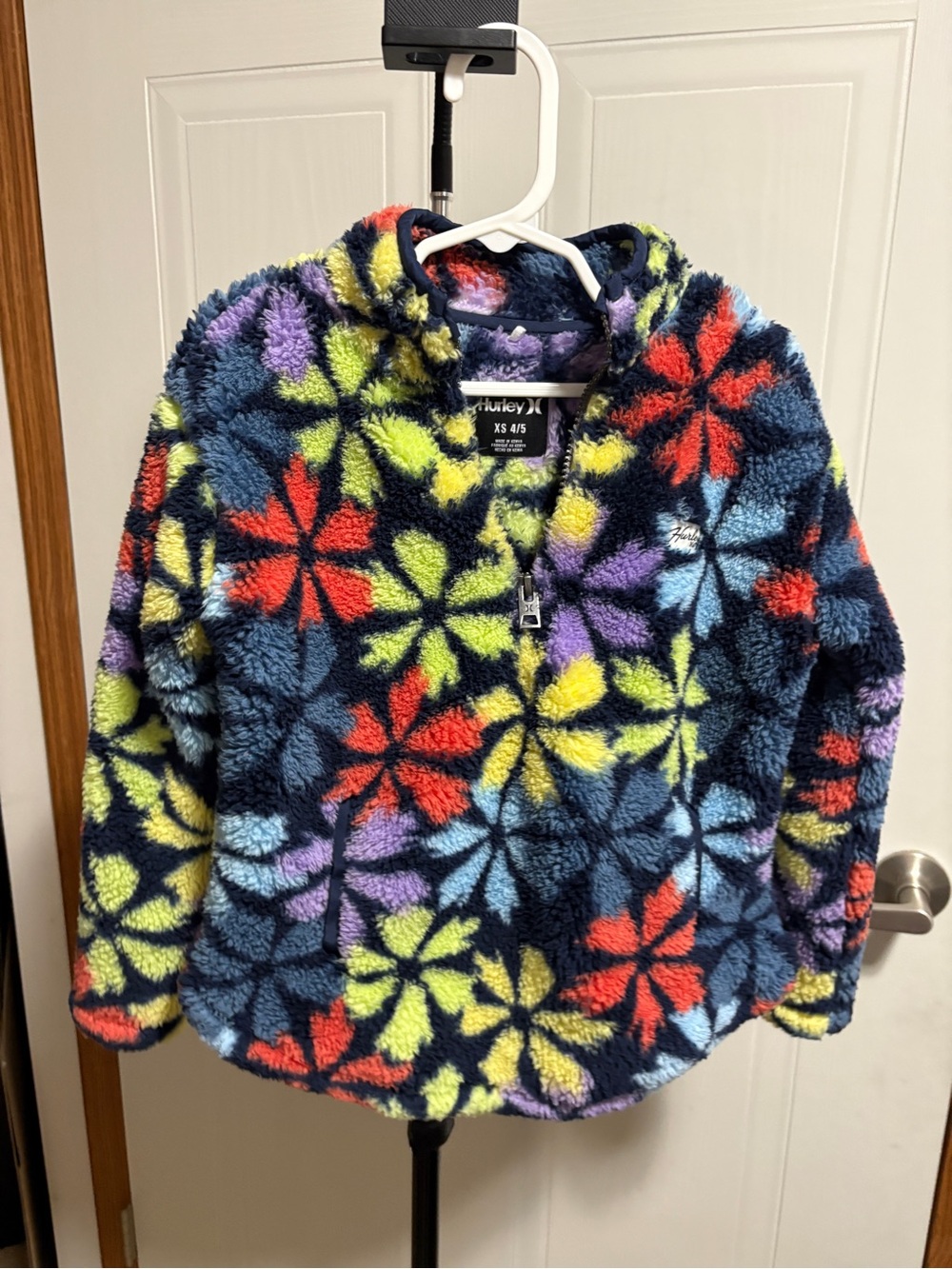 Hurley Kids Multi-Color Fleece Pullover Hoodie - Navy Floral